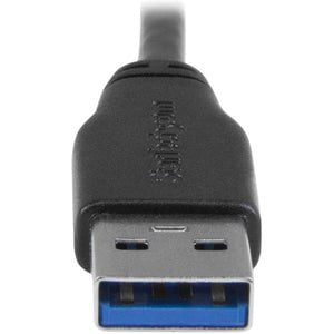 StarTech.com 0.5m 20in Slim Micro USB 3.0 (5Gbps) Cable - M/M - USB 3.0 A to Left-Angle Micro USB - USB 3.2 Gen 1 - Position your USB 3.0 Micro devices with less clutter and according to your configuration needs, with a thin, more flexible cable - 0.5m US IM3051998