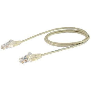 StarTech.com 1.5 m CAT6 Cable - Slim CAT6 Patch Cord - Grey - Snagless RJ45 Connectors - Gigabit Ethernet Cable - 28 AWG (N6PAT150CMGRS) - 1.50 m Category 6 Network Cable for Network Device - First End: 1 x RJ-45 Network - Male - Second End: 1 x RJ-45 ... IM4693167