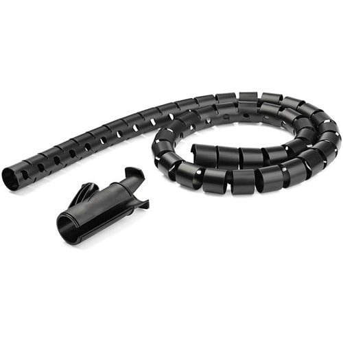 StarTech.com 1.5m / 4.9ft Cable Management Sleeve - Spiral - 25mm / 1" Diameter - W/ Cable Loading Tool - Expandable Coiled Cord Organizer - Cable Sleeve - Black - 1 - Polyethylene IM4687942