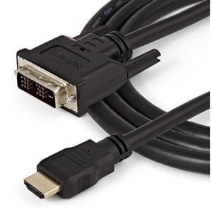 StarTech.com 1.5m HDMI to DVI-D Cable - M/M - 1.50 m DVI/HDMI Video Cable for Video Device, Monitor, TV, Projector - First End: 1 x 19-pin HDMI Digital Audio/Video - Male - Second End: 1 x 19-pin DVI-D Digital Video - Male - Shielding - Gold Plated Connec IM2528545