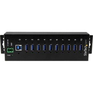 StarTech.com 10-Port Industrial USB 3.0 Hub - USB 3.0 Type A - External - 10 USB Port(s) - 10 USB 3.0 Port(s) - PC - TAA Compliant IM3098282