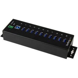 StarTech.com 10-Port Industrial USB 3.0 Hub - USB 3.0 Type A - External - 10 USB Port(s) - 10 USB 3.0 Port(s) - PC - TAA Compliant IM3098282