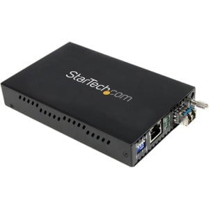 StarTech.com 1000 Mbps Gigabit Single Mode Fiber Media Converter LC 40 km - 1 x Network (RJ-45) - 1 x LC Ports - DuplexLC Port - Single-mode - Gigabit Ethernet - 1000Base-T, 1000Base-SX/LX - 40 km - AC Adapter - Desktop, Rack-mountable - TAA Compliant IM2061159
