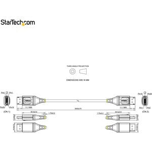 StarTech.com 10ft (3m) VESA Certified DisplayPort 1.4 Cable, 8K 60Hz HDR10, UHD 4K 120Hz Video, DP to DP Monitor Cord, DP 1.4 Cable, M/M - 3 m DisplayPort A/V Cable for Audio/Video Device, Monitor, Workstation, TV, Projector - First End: 1 x 20-pin Displa IM5323064