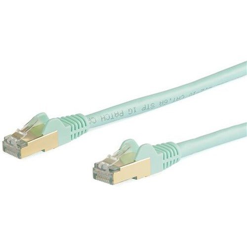 StarTech.com 10m CAT6a Ethernet Cable - Aqua - RJ45 Snagless Connectors - CAT6a STP Cord - Copper Wire - Network Cable (6ASPAT10MAQ) - 10 m Category 6a Network Cable for PoE-enabled Device, Computer, Hub, Router, Patch Panel - First End: 1 x RJ-45 Netw... IM4833160