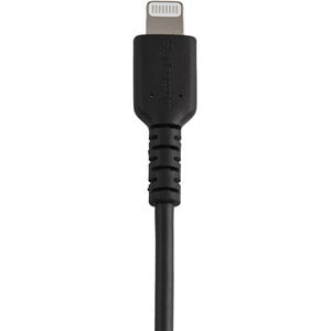 StarTech.com 12inch/30cm Durable Black USB-A to Lightning Cable, Rugged Heavy Duty Charging/Sync Cable for Apple iPhone/iPad MFi Certified - 30 cm Lightning/USB Data Transfer Cable for iPhone, iPad Air, iPad mini, Mobile Device - First End: 1 x 8-pin Ligh IM5088364