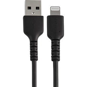 StarTech.com 12inch/30cm Durable Black USB-A to Lightning Cable, Rugged Heavy Duty Charging/Sync Cable for Apple iPhone/iPad MFi Certified - 30 cm Lightning/USB Data Transfer Cable for iPhone, iPad Air, iPad mini, Mobile Device - First End: 1 x 8-pin Ligh IM5088364