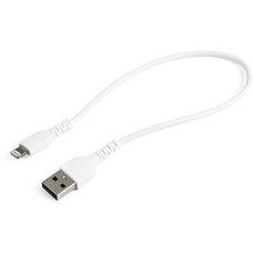 StarTech.com 12inch/30cm Durable White USB-A to Lightning Cable, Rugged Heavy Duty Charging/Sync Cable for Apple iPhone/iPad MFi Certified - 30 cm Lightning/USB Data Transfer Cable for iPhone, iPad Air, iPad mini, Mobile Device - First End: 1 x 8-pin Ligh IM5088565