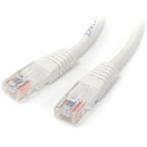 StarTech.com 15m Cat5e White Molded RJ45 UTP Cat 5e Patch Cable - 15 m Patch Cord - 15 m Category 5e Network Cable for Network Device, Distribution Panel, Workstation - First End: 1 x RJ-45 Network - Male - Second End: 1 x RJ-45 Network - Male - Patch Cab IM2086091