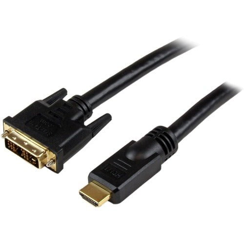 StarTech.com 15m High Speed HDMI® Cable to DVI Digital Video Monitor - M/M - 15 m DVI/HDMI A/V Cable for TV, Projector - First End: 1 x 19-pin HDMI Digital Audio/Video - Male - Second End: 1 x 19-pin DVI-D Digital Video - Male - Shielding - Gold Plated Co IM1991357