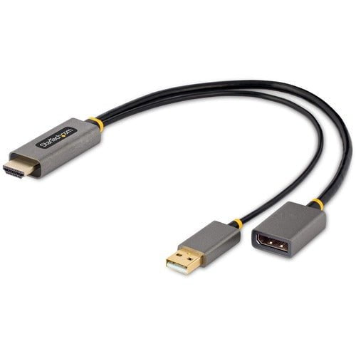 StarTech.com 1ft (30cm) HDMI to DisplayPort Adapter, 4K 60Hz HDR HDMI Source to DP Monitor, USB Bus Powered, HDMI 2.0 to DisplayPort 1.2 - 1ft HDMI to DisplayPort Adapter converts and boosts any HDMI 2.0 source to a DP 1.2 output; Supports up to 3840x2160 IM5619260