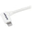 StarTech.com 1m 3 ft Angled Lightning to USB Cable - White - Angled Lightning Cable for iPhone / iPod / iPad - 1 m Lightning/USB Data Transfer Cable for iPhone, Wall Charger - First End: 1 x 4-pin USB Type A - Male - Second End: 1 x 8-pin Lightning - Male IM3063767