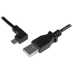 StarTech.com 1m 3 ft Left Angle Micro-USB Charge-and-Sync Cable M/M - USB 2.0 A to Micro-USB - 30/24 AWG - 1 m USB/USB Micro-B Data Transfer Cable for Cellular Phone, Tablet, PC, Charger, Wall Charger - First End: 1 x 5-pin Micro USB 2.0 Type B - Male - S IM3052000