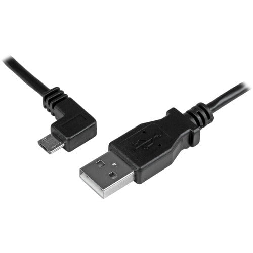 StarTech.com 1m 3 ft Left Angle Micro-USB Charge-and-Sync Cable M/M - USB 2.0 A to Micro-USB - 30/24 AWG - 1 m USB/USB Micro-B Data Transfer Cable for Cellular Phone, Tablet, PC, Charger, Wall Charger - First End: 1 x 5-pin Micro USB 2.0 Type B - Male - S IM3052000