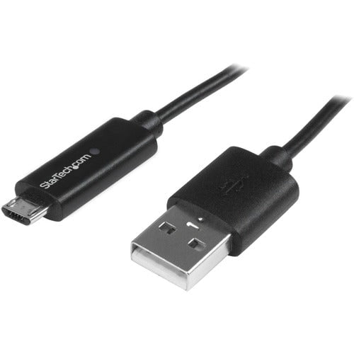 StarTech.com 1m 3 ft Micro-USB Cable with LED Charging Light - M/M - USB to Micro USB Cable - 1 m USB/USB Micro-B Data Transfer Cable for Phone, Tablet, Notebook, Computer - First End: 1 x 4-pin USB 2.0 Type A - Male - Second End: 1 x 5-pin Micro USB 2.0 IM3052002