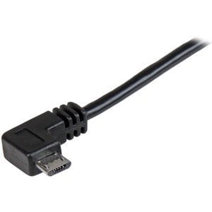 StarTech.com 1m 3 ft Right Angle Micro-USB Charge-and-Sync Cable M/M - USB 2.0 A to Micro-USB - 30/24 AWG - 1 m USB/USB Micro-B Data Transfer Cable for Phone, Tablet, Mobile Device - First End: 1 x 4-pin USB 2.0 Type A - Male - Second End: 1 x 5-pin Micro IM3052001