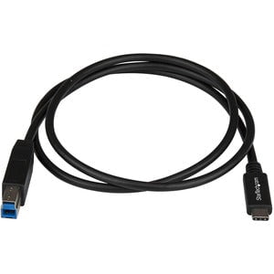 StarTech.com 1m 3 ft USB C to USB B Printer Cable M/M - USB 3.1 (10Gbps) - USB B Cable - USB C to USB B Cable - USB Type C to Type B Cable - 1 m USB-C/USB-B Data Transfer Cable for PC, Portable Hard Drive, Docking Station, Notebook - First End: 1 x 24-pin IM3978905
