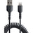 StarTech.com 1m (3ft) USB to Lightning Cable, MFi Certified, Coiled iPhone Charger Cable, Black, Durable TPE Jacket Aramid Fiber - 1 m Lightning/USB Data Transfer Cable for Mobile Device, iPhone, iPad Air, iPad mini - First End: 1 x 8-pin Lightning - Male IM5472771