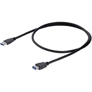 StarTech.com 1m Black SuperSpeed USB 3.0 Extension Cable A to A - M/F - 1 m USB Data Transfer Cable - First End: 1 x 9-pin USB 3.0 Type A - Male - Second End: 1 x 9-pin USB 3.0 Type A - Female - 5 Gbit/s - Extension Cable - Shielding - 28 AWG - Black - 1 IM2325444