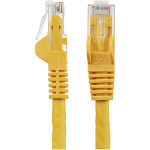 StarTech.com 1m CAT6 Ethernet Cable - Yellow Snagless Gigabit - 100W PoE UTP 650MHz Category 6 Patch Cord UL Certified Wiring/TIA - 1 m Category 6 Network Cable for Network Device - First End: 1 x RJ-45 Network - Male - Second End: 1 x RJ-45 Network - Mal IM2734498