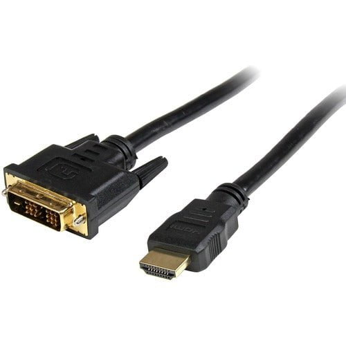 StarTech.com 1m HDMIÂ® to DVI-D Cable - M/M - 1 m DVI/HDMI Video Cable for Video Device, TV, Projector - First End: 1 x 19-pin HDMI Digital Audio/Video - Male - Second End: 1 x 19-pin DVI-D Digital Video - Male - Shielding - Gold Plated Connector - 28 AWG IM2023885