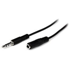StarTech.com 1m Slim 3.5mm Stereo Extension Audio Cable - M/F - 1 m Mini-phone Audio Cable for Audio Device, Headphone, iPhone - First End: 1 x Mini-phone Stereo Audio - Male - Second End: 1 x Mini-phone Stereo Audio - Female - Extension Cable - Shielding IM2061234