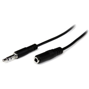 StarTech.com 1m Slim 3.5mm Stereo Extension Audio Cable - M/F - 1 m Mini-phone Audio Cable for Audio Device, Headphone, iPhone - First End: 1 x Mini-phone Stereo Audio - Male - Second End: 1 x Mini-phone Stereo Audio - Female - Extension Cable - Shielding IM2061234