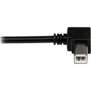 StarTech.com 1m USB 2.0 A to Left Angle B Cable - M/M - 1 m USB Data Transfer Cable for Printer, Scanner - First End: 1 x 4-pin USB 2.0 Type A - Male - Second End: 1 x 4-pin USB 2.0 Type B - Male - Shielding - Nickel Plated Connector - Black - 1 IM2528551