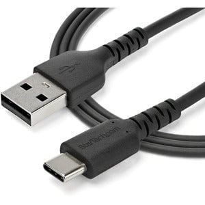 StarTech.com 1m USB A to USB C Charging Cable - Durable Fast Charge & Sync USB 2.0 to USB Type C Data Cord - Aramid Fiber M/M 3A Black - 1 m USB Data Transfer Cable for Mobile Device - First End: 1 x 4-pin USB 2.0 Type A - Male - Second End: 1 x 24-pin US IM4730473