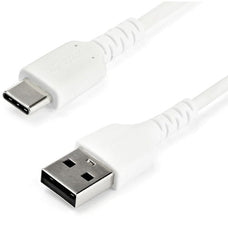 StarTech.com 1m USB A to USB C Charging Cable - Durable Fast Charge & Sync USB 2.0 to USB Type C Data Cord - Aramid Fiber M/M 3A White - 1 m USB Data Transfer Cable for Mobile Device, iPad Pro - First End: 1 x 4-pin USB 2.0 Type A - Male - Second End: 1 x IM4730474