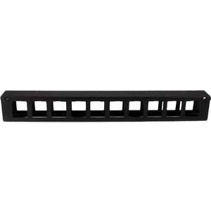 StarTech.com 1U Horizontal Finger Duct Rack Cable Management Panel with Cover - Cable Management Panel - Black - 1 - 1U Rack Height - 19" Panel Width - Steel IM2748322