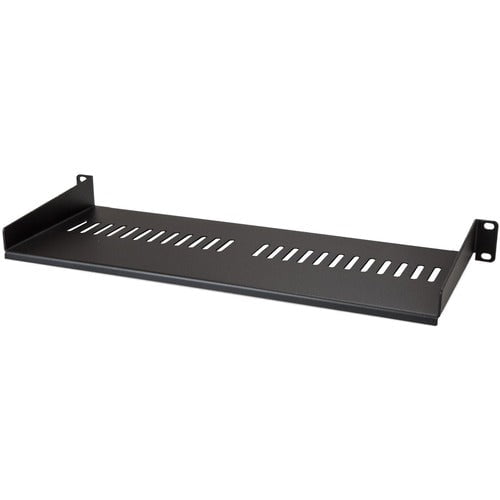 StarTech.com 1U Vented Server Rack Cabinet Shelf - Fixed 7in Deep Cantilever Rackmount Tray for 19" Data/AV/Network Enclosure w/Cage Nuts - For Server, A/V Equipment, LAN Switch, Patch Panel - 1U Rack Height - Rack-mountable - Black - Steel, SPCC - 20.05 IM3677759