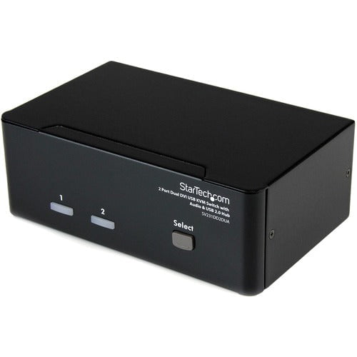 StarTech.com 2 Port Dual DVI USB KVM Switch with Audio & USB Hub - 2 Computer(s) - QXGA - 2048 x 1536 - 6 x USB - 6 x DVI - Desktop - TAA Compliant IM1605837