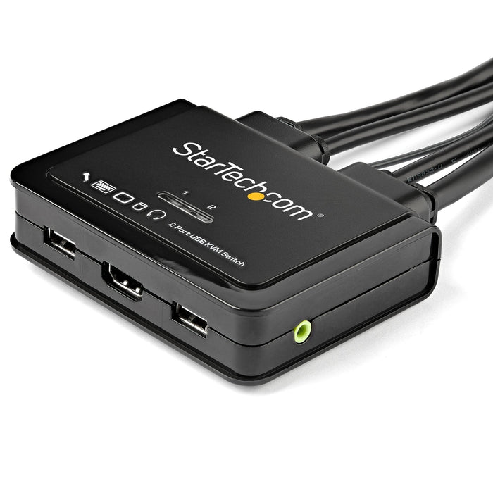 Startech.com 2 Port HDMI KVM Switch 4K 60hz UHD, USB KVM, with Cables & Audio DDSV211HDUA4K