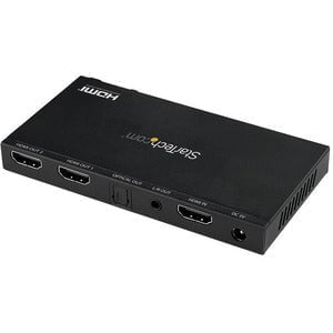 StarTech.com 2-Port HDMI Splitter - 4K 60Hz with Built-In Scaler - 3840 × 2160 - 1 x HDMI In - 2 x HDMI Out - Metal IM4875214