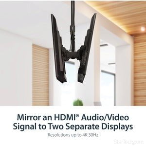 StarTech.com 2-Port HDMI Splitter with USB Power-4K - 30 Hz to 30 Hz - 3840 × 2160 - 1 x HDMI In - 2 x HDMI Out IM2736716