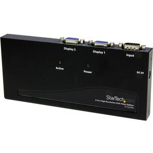 StarTech.com 2 Port High Resolution VGA Video Splitter - 350 MHz - 2048 x 1536 - 350 MHzMaximum Video Bandwidth - 65 m Maximum Operating Distance - VGA In - VGA Out - Steel - TAA Compliant IM2977639