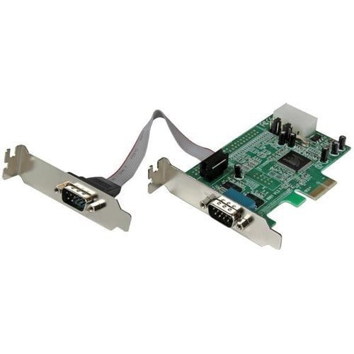 StarTech.com 2 Port Low Profile PCI Express Serial Card - 16550 - 1 Pack - Dual-profile Plug-in Card - PCI Express - PC - 2 x Number of Serial Ports External IM1618201