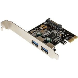 StarTech.com 2 Port PCI Express PCIe SuperSpeed USB 3.0 Controller Card w/ SATA Power - PCI Express x1 - Plug-in Card - 2 USB Port(s) - 1 SATA Port(s) - 2 USB 3.0 Port(s) - PC IM2465246