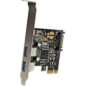 StarTech.com 2 Port PCI Express PCIe SuperSpeed USB 3.0 Controller Card w/ SATA Power - PCI Express x1 - Plug-in Card - 2 USB Port(s) - 1 SATA Port(s) - 2 USB 3.0 Port(s) - PC IM2465246