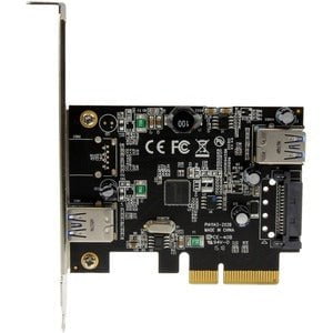 StarTech.com 2-Port USB 3.1 (10Gbps) Card - USB-A, 1x External, 1x Internal - PCIe - PCI Express 3.0 x4 - Plug-in Card - 2 USB Port(s) - 2 USB 3.1 Port(s) - UASP Support - PC, Mac, Linux IM3153191