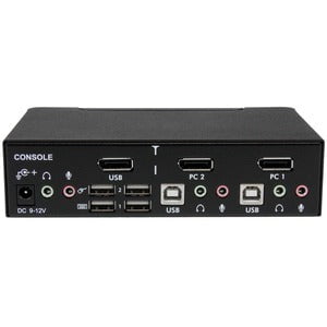 StarTech.com 2 Port USB DisplayPort KVM Switch with Audio - 2 Computer(s) - 1 Local User(s) - WQUXGA - 3840 x 2400 - 6 x USB - Desktop - 3 x DisplayPort - TAA Compliant IM1613837