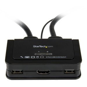 StarTech.com 2 Port USB HDMI Cable KVM Switch with Audio and Remote Switch - USB Powered - 2 Computer(s) - 1 Local User(s) - 1920 x 1200 - 3 x USB - 2 x HDMI IM2514069