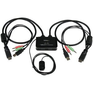 StarTech.com 2 Port USB HDMI Cable KVM Switch with Audio and Remote Switch - USB Powered - 2 Computer(s) - 1 Local User(s) - 1920 x 1200 - 3 x USB - 2 x HDMI IM2514069