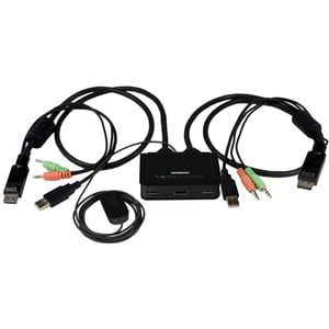 StarTech.com 2 Port USB HDMI Cable KVM Switch with Audio and Remote Switch - USB Powered - 2 Computer(s) - 1 Local User(s) - 1920 x 1200 - 3 x USB - 2 x HDMI IM2514069