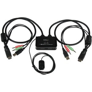 StarTech.com 2 Port USB HDMI Cable KVM Switch with Audio and Remote Switch - USB Powered - 2 Computer(s) - 1 Local User(s) - 1920 x 1200 - 3 x USB - 2 x HDMI IM2514069