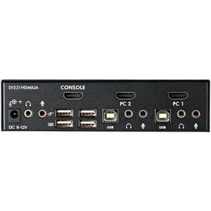 StarTech.com 2-Port USB HDMI KVM Switch with Audio and USB 2.0 Hub - 2-port USB HDMI KVM Switch lets you control two USB-enabled multimedia computers or devices with HDMI video interfaces, using a single peripheral set/console (USB keyboard, mouse, monito IM1610353