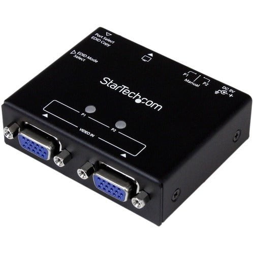 StarTech.com 2-Port VGA Auto Switch Box with Priority Switching and EDID Copy - 2048 x 1152 - QWXGA - 2 x 1 - Computer, Display, Projector, Media Player1 x VGA Out - TAA Compliant IM2510713