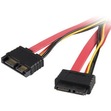 StarTech.com 20in Slimline SATA Extension Cable - 50.80 cm SATA Data Transfer Cable - First End: 1 x SATA - Male - Second End: 1 x SATA - Female - Extension Cable - Red IM1604062