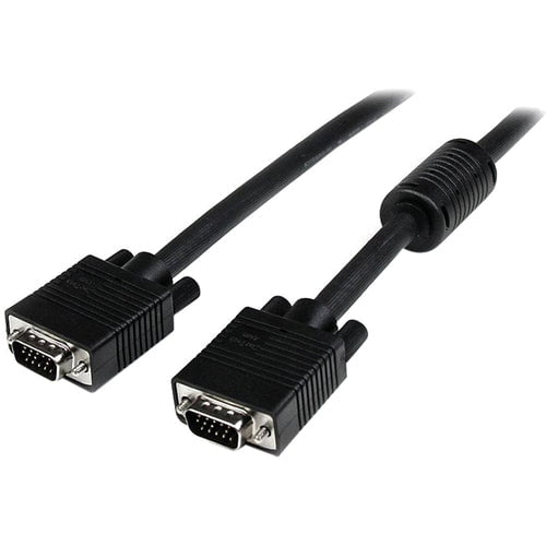 StarTech.com 20m Coax High Resolution VGA Monitor Cable - HD15 M/M - 20 m Coaxial Video Cable for Monitor, Projector - First End: 1 x 15-pin HD-15 - Male - Second End: 1 x 15-pin HD-15 - Male - Shielding - Black - 1 IM1722034